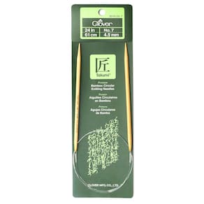 Agulhas de tricô circulares Clover Takumi Bamboo 24 polegadas