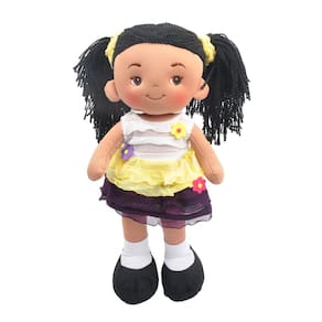 Boneca de pano Linzy Plush Aissa 16 cm amarela para meninas de todas as idades