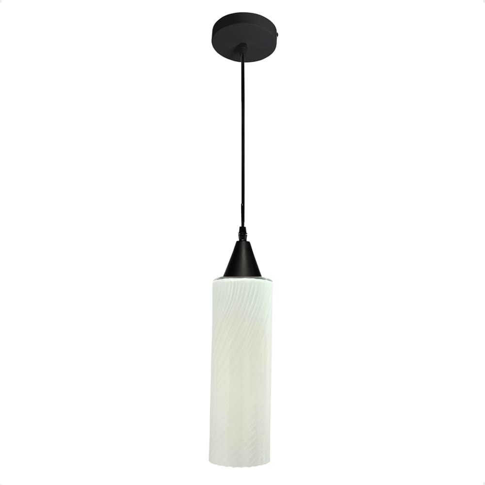Lustre Pendente Taschibra Anne Branco Leitoso E27 Bivolt Preto
