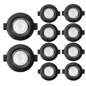 Kit 10 Spot de Led Embutir Slim MR11 Redondo 3W Preto Bivolt 6500K Frio