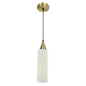 Lustre Pendente Taschibra Anne Branco Leitoso E27 Bivolt Ouro