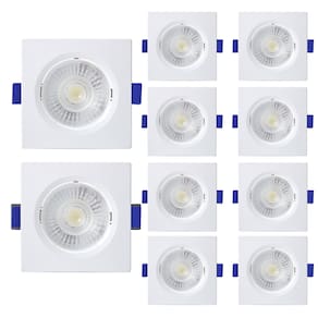 Kit 10 Spot de Led Embutir Slim MR11 Quadrado 3W Bivolt 6500K Frio