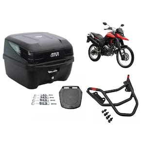 Baú Givi Traffic 3 preto 33l + Bagageiro Lander 2019 Á 2025 Monoloc