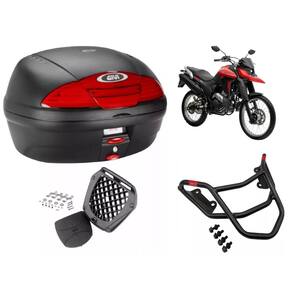 Baú Givi Traffic 3 preto 45l + Bagageiro Lander 2019 2020 2021 2022 2023 2024 2025 Monoloc