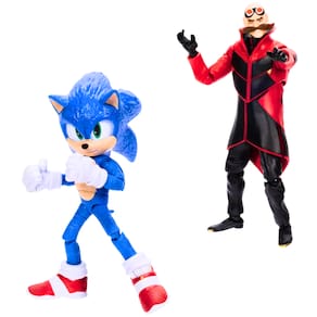 Kit Boneco Articulado 12 cm Sonic + Robotnik 3 Filme Sunny