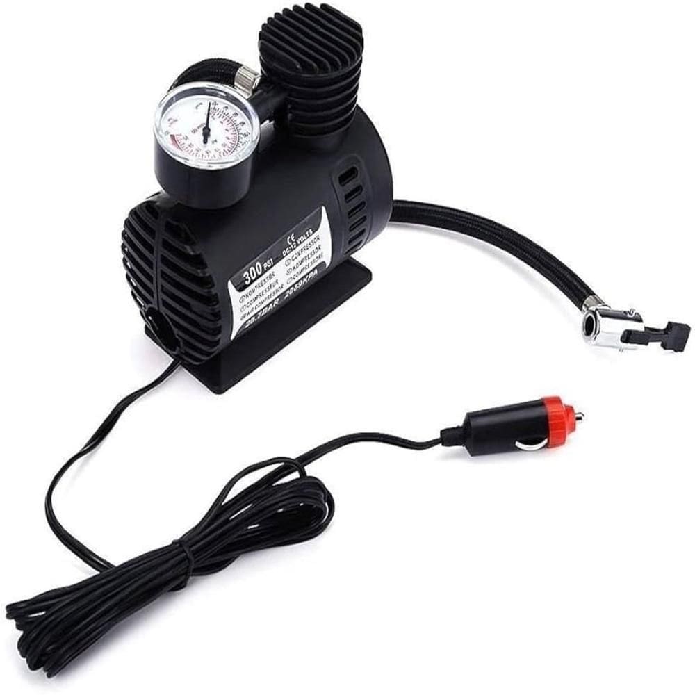 Compressor de Ar 12V Portátil – Bike com Manômetro e 3 Bicos