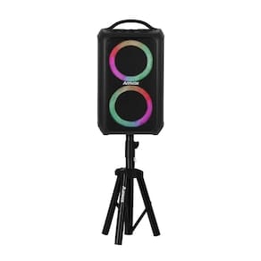 Kit Caixa De Som Amplificada Aca 600 Bagvox Bivolt 600w Rms Com Suporte Pedestal Altura Ajustável