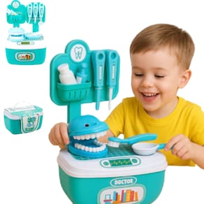 Brinquedo Infantil Mini Maleta faz de Conta Educativo Kit Dentista Para Crianças