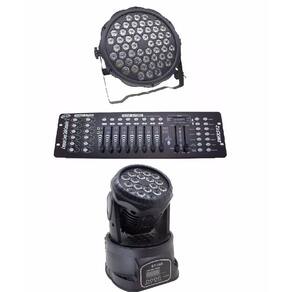 Kit 1Par Led Slim 54X3W Rgbwa + 1Mini Wash 18X3W + Dmx 512