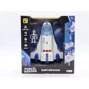 Ônibus Espacial com Luz e Som + Figura Astronauta Shiny Toys