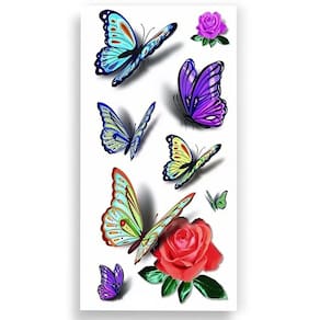 Tatuagem 3D Temporária Borboletas e Flores Sexy Realista e Ousada Várias Imagens Exclusivas