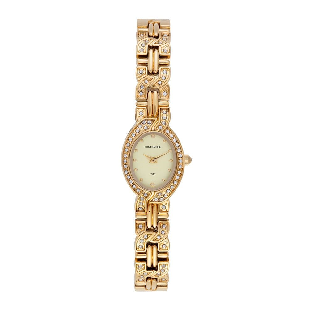 Relógio MONDAINE feminino analógico dourado 99783LPMVDM1