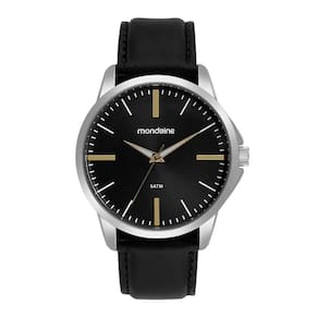 Relógio MONDAINE masculino analógico preto couro 99788G0MVNH2