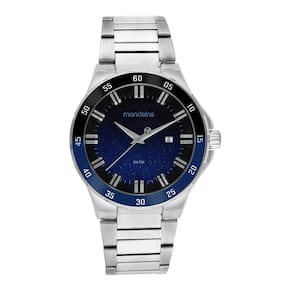 Relógio MONDAINE masculino analógico prata azul 32809G0MVNE2