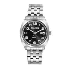 Relógio MONDAINE masculino analógico prata preto 83511G0MVNE2