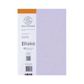 Refil Pautado Disko Lilás C/50 Fls M 18X24,2Cm Rf22C069