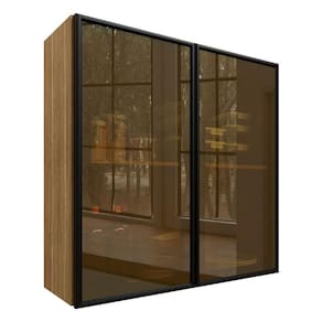 Armário Aéreo Art 6001 2 Portas de Vidro 80 cm Freijó ABS Preto - Kits Paraná