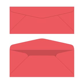 Envelopes para correspondência S Superfine Printing Light Red #10, pacote com 50