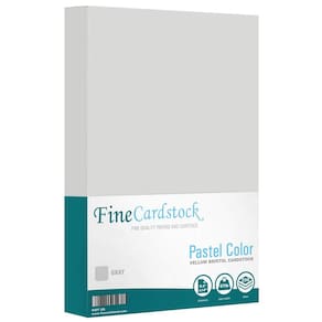 Papel de cartão S, impressão superfina, 67 libras, 8,5 x 14", cinza