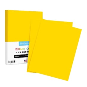 Papel de cartolina S Impressão superfina 65 libras 8,5 x 11 amarelo-sol