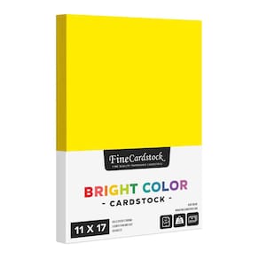 Papel de cartolina S, impressão superfina, amarelo, 176 g/m2, 50 folhas