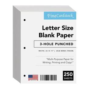 Papel de cópia S Impressão superfina 8,5x11 75gsm 250 folhas 3 furos