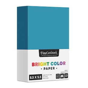 Papel colorido, impressão superfina, azul cerúleo, 8,5 x 5,5 polegadas, 500 folhas