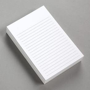 Cartões de notas S, impressão superfina, pautada em branco grosso, 4x6, pacote com 100