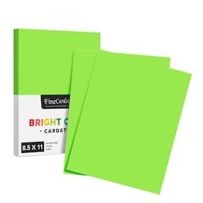 Papel de cartolina S, impressão superfina, verde neon, 65 libras, pacote com 50