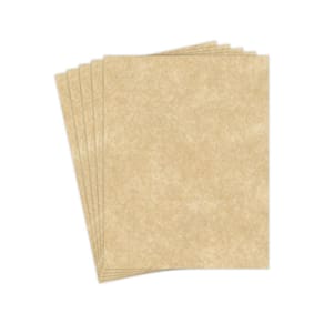 Papel de papelaria, pergaminho reciclado, 65 libras, 8,5 x 11”, 50 folhas