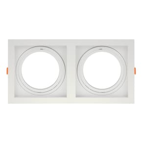 Spot de Embutir Quadrado Recuado Duplo Par 30 Direcionável Branco