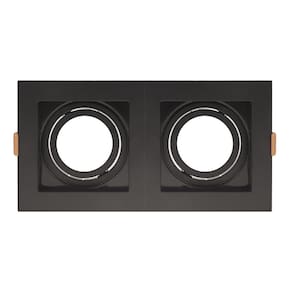 Spot de Embutir Quadrado Recuado Duplo Mr16 Direcionável Preto