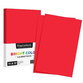 Papel de cartolina S, impressão superfina, vermelho, 11x17, 65 libras, pacote com 50