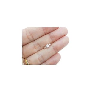 Piercing Cartilagem Brinco Argola Pedra Zirconia Flor Prata