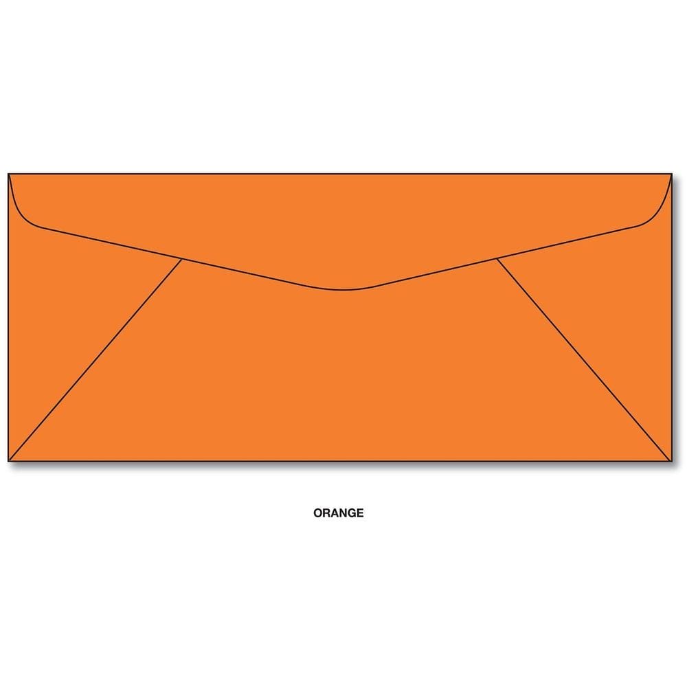 Envelopes em #10 Orange, pacote com 50 envelopes, 9,5 x 23,5 cm, aba padrão