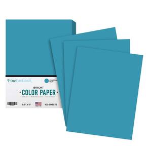 Papel colorido, impressão superfina, azul celestial 8,5x11, 100 folhas