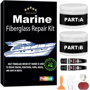 Kit de reparo de fibra de vidro DEAPLLEONC Premium Marine para barcos