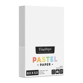Folhas de meia letra de 8,5 x 5,5", papel em cor pastel — branco — Ótimo para impressão artística e artesanal e de papelaria | Papel normal encad