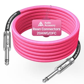 Cabo de guitarra AA, ACESSÓRIO DE ÁUDIO, reforçado com Kevlar, 20 pés, rosa neon