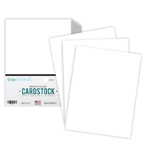 Papel cartolina, impressão superfina, 250 folhas, 65 libras, 8,5 x 11