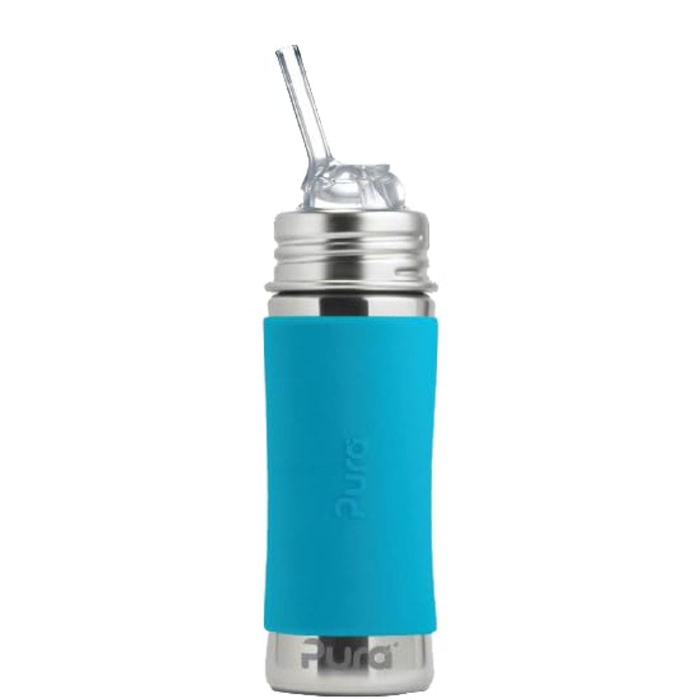 Garrafa de palha Pura Kiki 325ml em aço inoxidável 100% livre de plástico