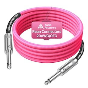Cabo de guitarra AA, ACESSÓRIO DE ÁUDIO, reforçado com Kevlar, 15 pés, rosa neon