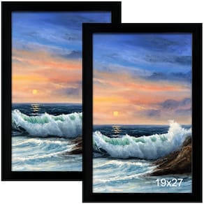 Porta-retratos LUCKYLIFE 19 x 27 cm para pendurar na parede em MDF preto x2