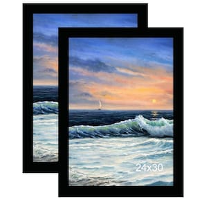 Porta-retratos LUCKYLIFE 24x30cm em MDF preto, pacote com 2