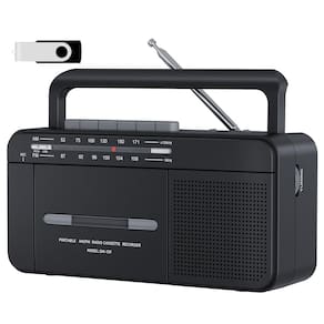 Leitor de fita cassete Boombox ONGTEED de áudio para USB digital