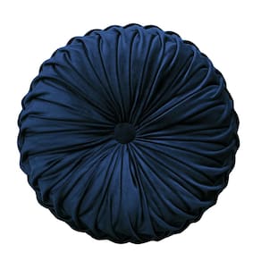 Almofada redonda Teieas de veludo plissada para decoração de casa