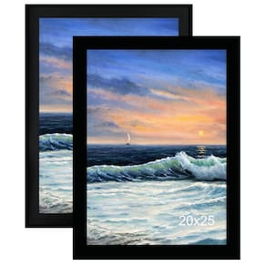 Porta-retratos LUCKYLIFE 20x25cm em MDF preto, pacote com 2