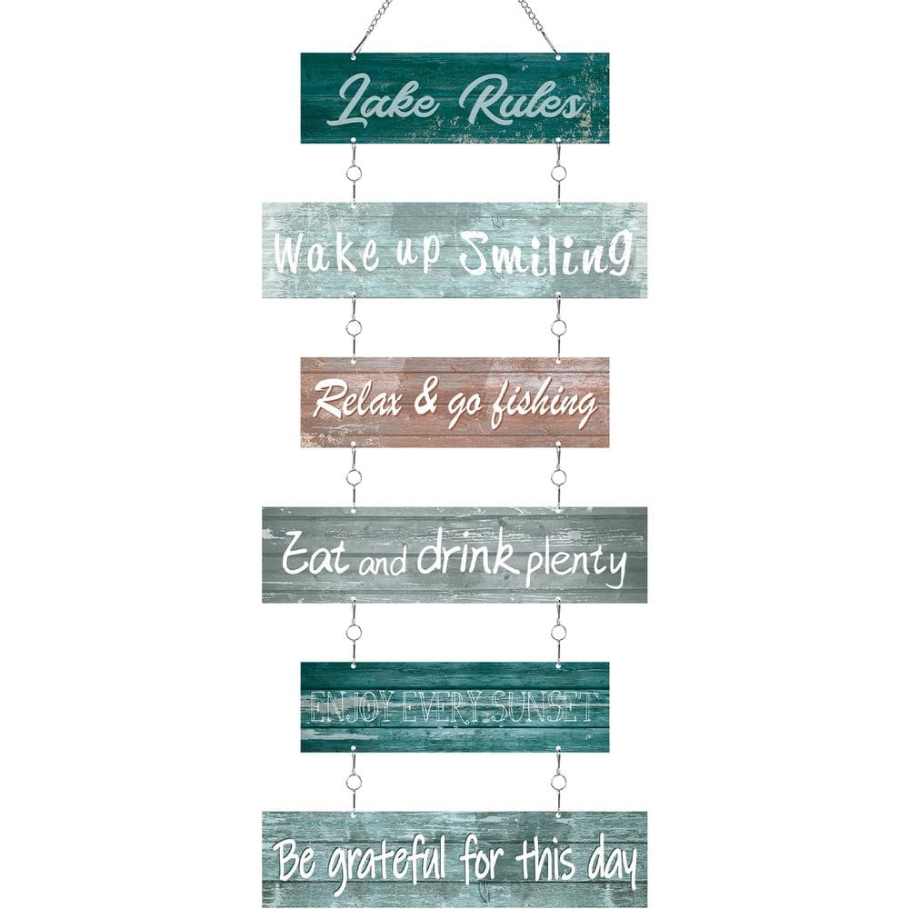 Placas de parede Hotop Lake Rule Lake House Decor Placa de metal