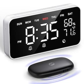 Despertador Dekala Bed Shaker Loud com detecção de temperatura e umidade