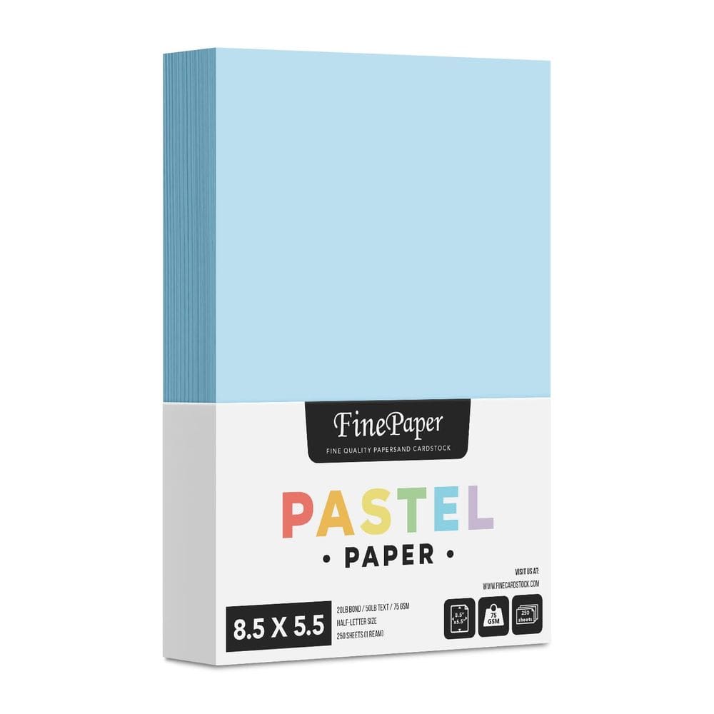 Impressão superfina Paper S 8,5 x 5,5, meia letra, 64 g/m2, 250 unidades